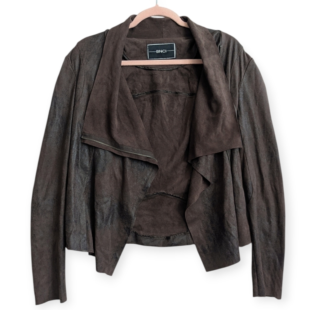 BNCI drape faux suede jacket Size Large